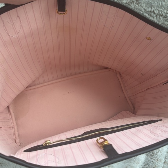 LOUIS VUITTON NEVERFULL DAMIER EBENE ROSE BALLERINE MM TOTE - Picture 12 of 12